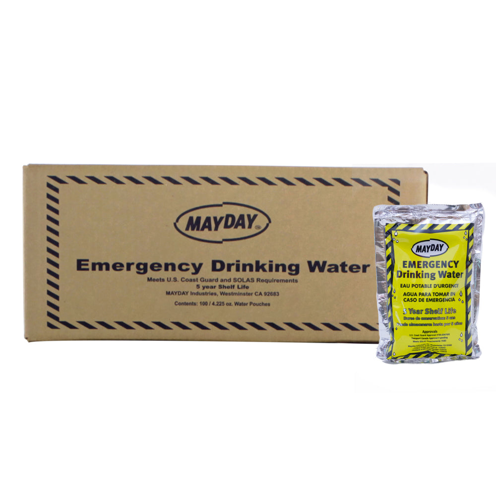 Case of 100 - Mayday Water Pouches - No Drinking Container - SKU 73011